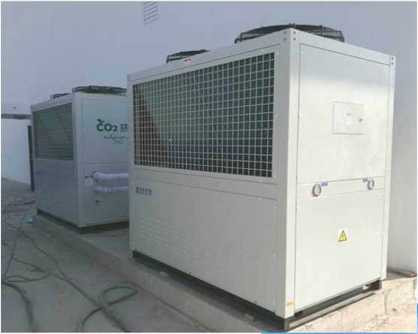 R744 CO2 এয়ার টু ওয়াটার হিট পাম্প 160kW কমার্শিয়াল কুলিং গরম জল গরম করার জন্য
