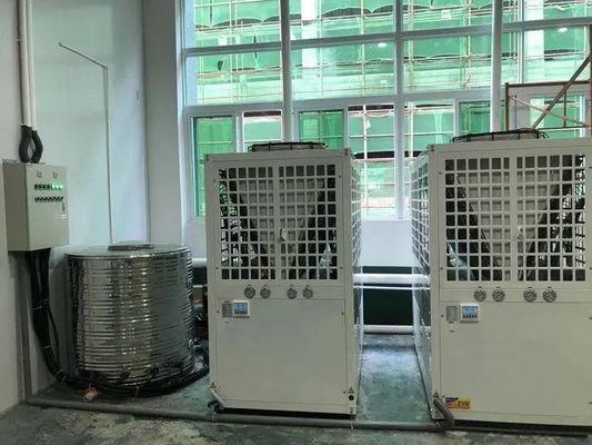 ক্যাসকেড এয়ার সোর্স হিট পাম্প 25Kw R410A রেফ্রিজারেন্ট 90 ডিগ্রি গরম জল